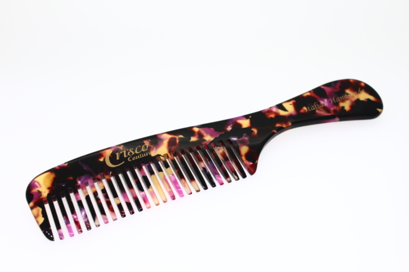Handmade Dressing Comb Rose Tortoiseshell Finish
