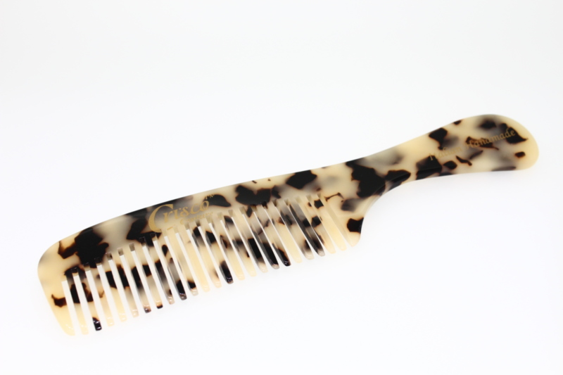 Handmade Dressing Comb White Tortoiseshell Finish