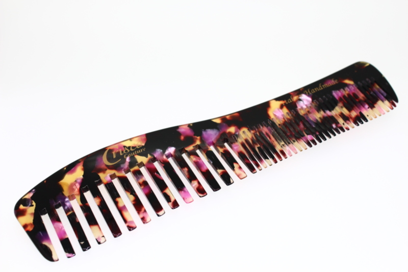 Handmade Dressing Comb Rose Tortoiseshell Finish