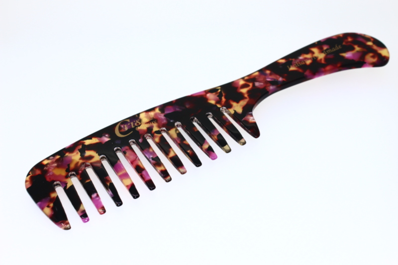Handmade Dressing Comb Rose Tortoiseshell Finish