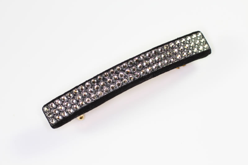 6cm Suede Swarovski Barrette - 6cm Auto Fitting