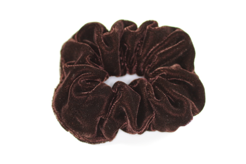 Large Velvet Scrunchie - Brown