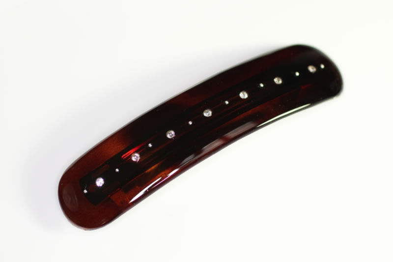 8cm Wide Barrette with Swarovski Crystal - Shell 