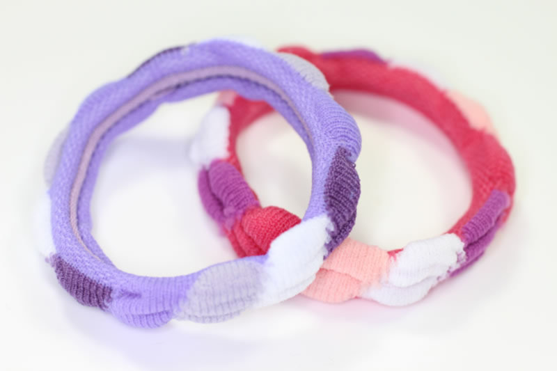 Pink & Purple Twist Snag Free Elastic x2