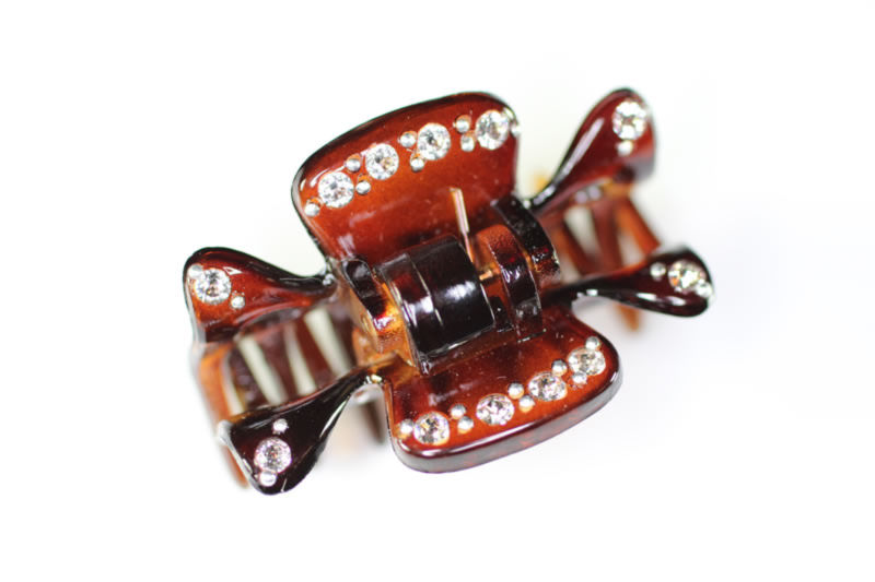 3.5cm Mini Claw Clip with Swarovski Crystals - Various Finishes