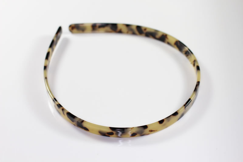 Handmade Headband - 8mm - White Tortoiseshell