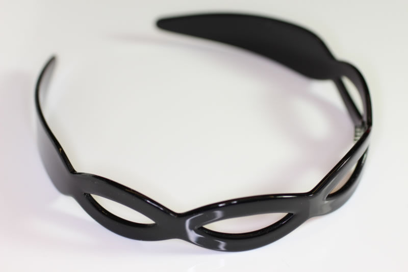 Handmade Open Twisted Headband - Black - 25mm