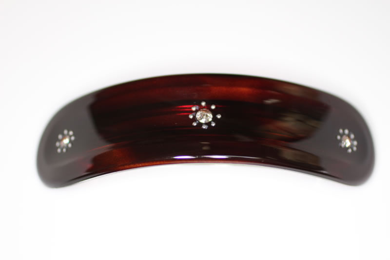 9.5cm Pony Barrette with Swarovski Crystals - Shell
