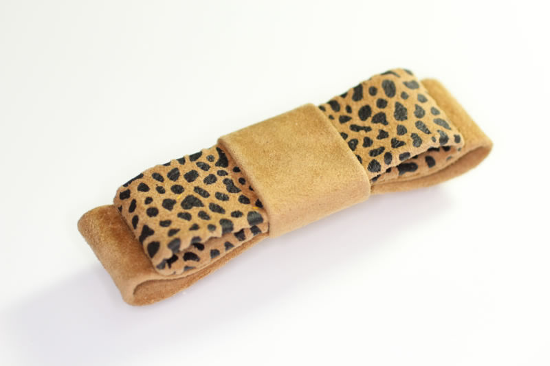 10cm Suede Bow Barrette - 8cm Auto Fitting