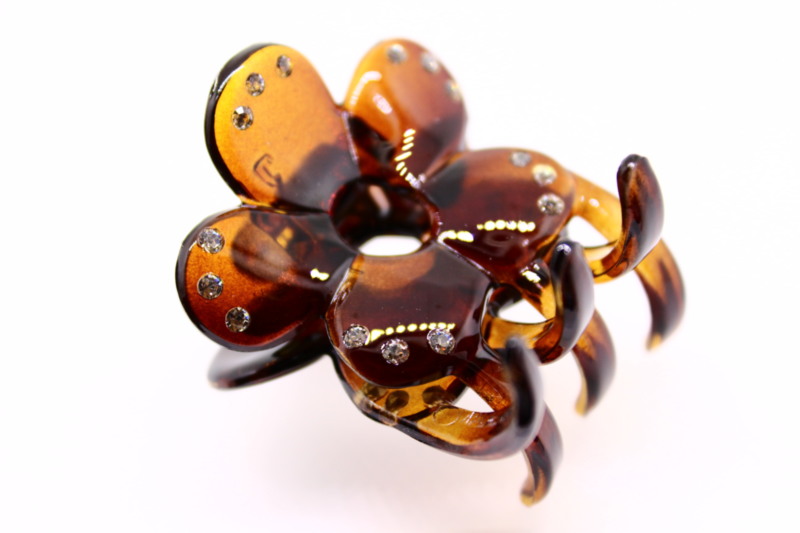 4cm Flower Claw Clip with Swarovski Crystals