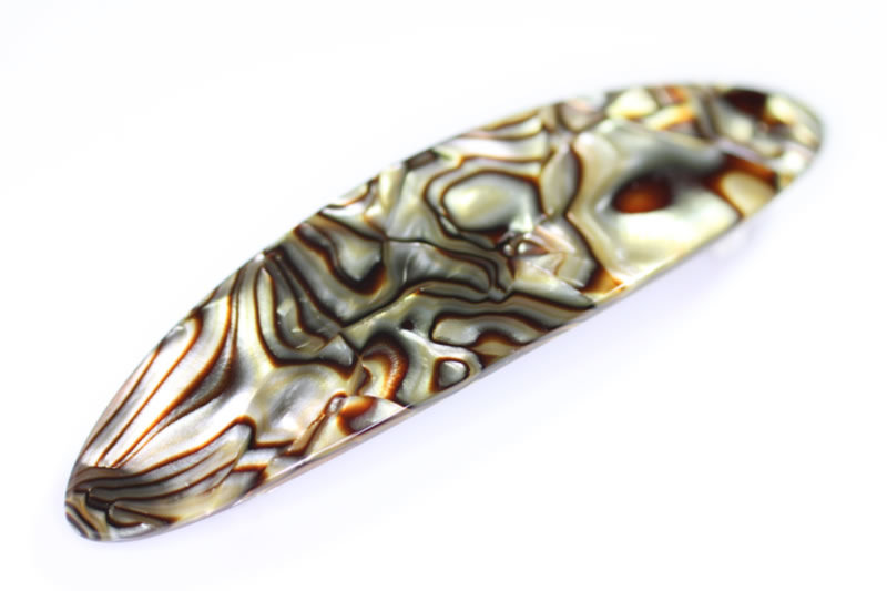 10cm Handmade Narrow Oval Barrette - 8cm Auto Fitting