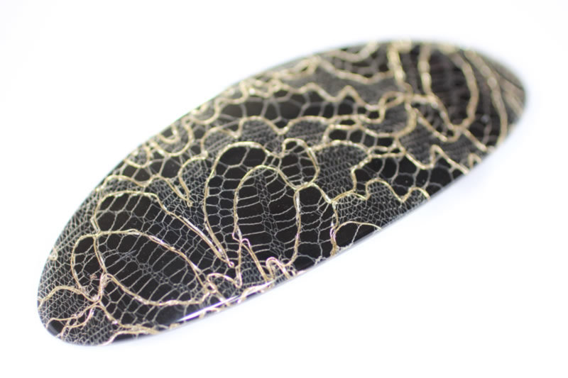 9cm Handmade Oval Barrette - 8cm Auto Fitting