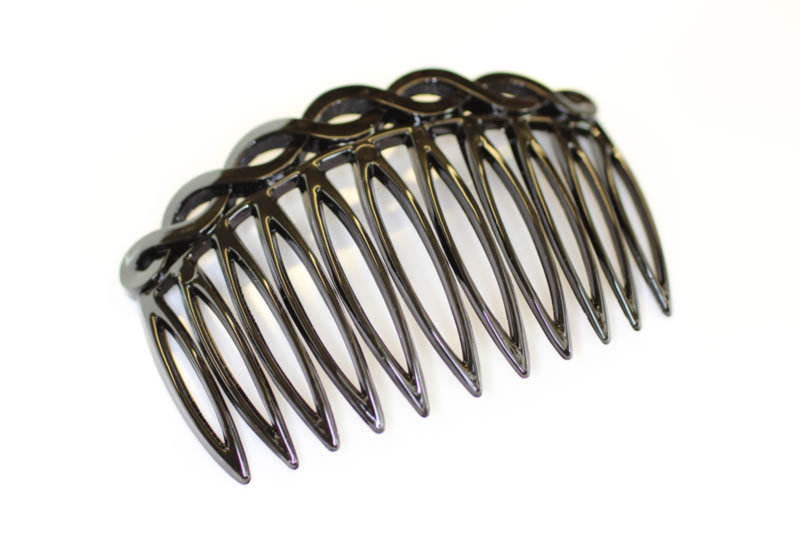 7cm Open Twisted Top Side Comb - Various Finishes