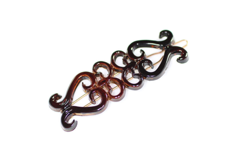 6cm Open Filigree Barrette - Shell