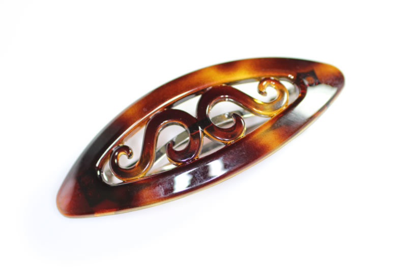 9cm Open Swirl Barrette - Shell