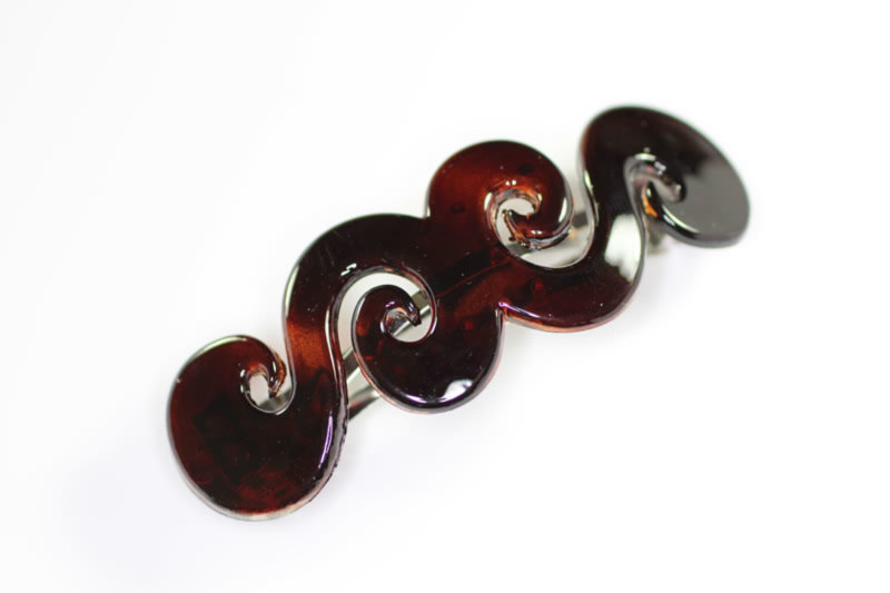 8cm Swirl Barrette - Shell