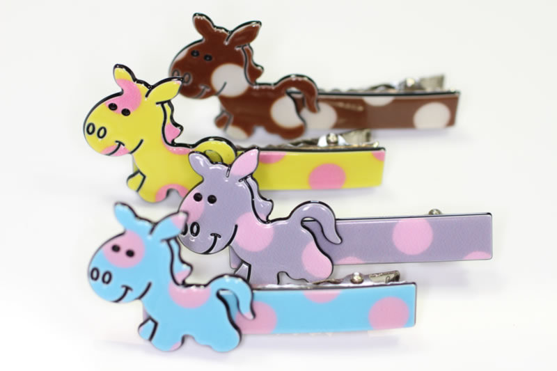 4.5cm Handmade Croc Clip with Pony