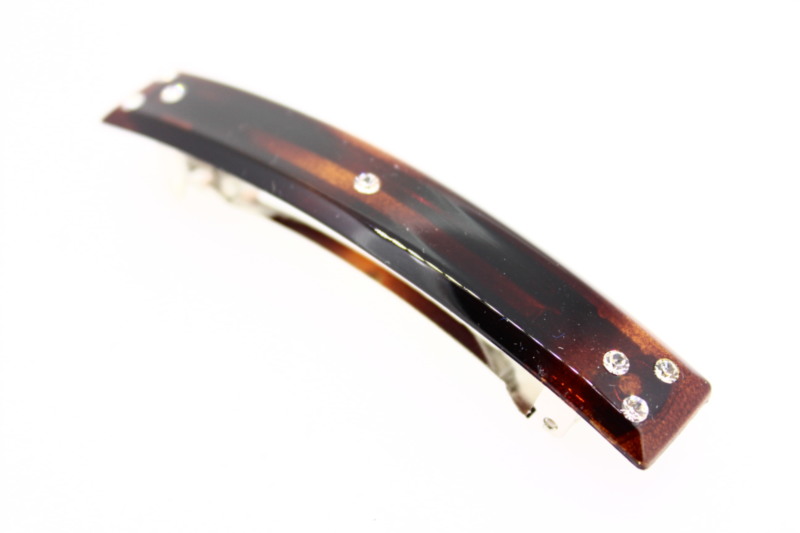 9cm Barrette with Swarovski Crystals - 8cm Auto Fitting