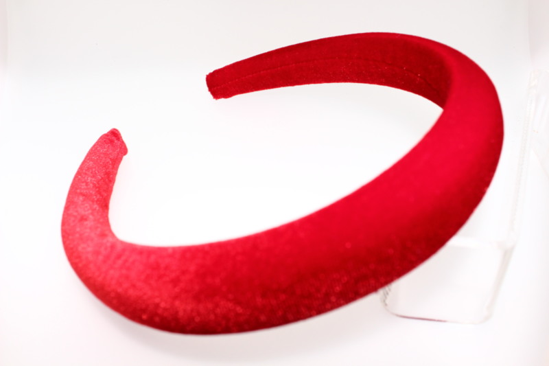 High Padded Velvet headband - 25mm