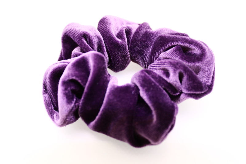 Large Velvet Scrunchie - Aubergine