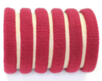 Jersey Elastic Ponies x6 Burgundy