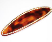Handmade Barrette with Swarovski Crystals - Shell -11cm
