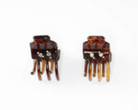 1.5cm Swarovski Crystal Mini Claw Clip x2