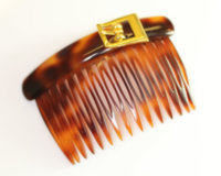7cm Handmade Side Comb Gold Buckle