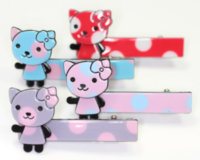 4.5cm Handmade Croc Clip with Kitten